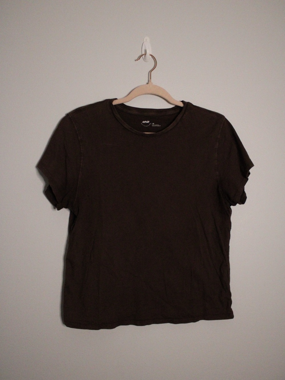 aerie Classic Crewneck Short Sleeve Tee in Brown